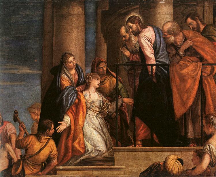  Paolo  Veronese Christ and the Woman with the Issue of Blood Sweden oil painting art